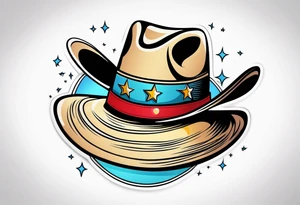 Cowboy hat and a moon tattoo idea