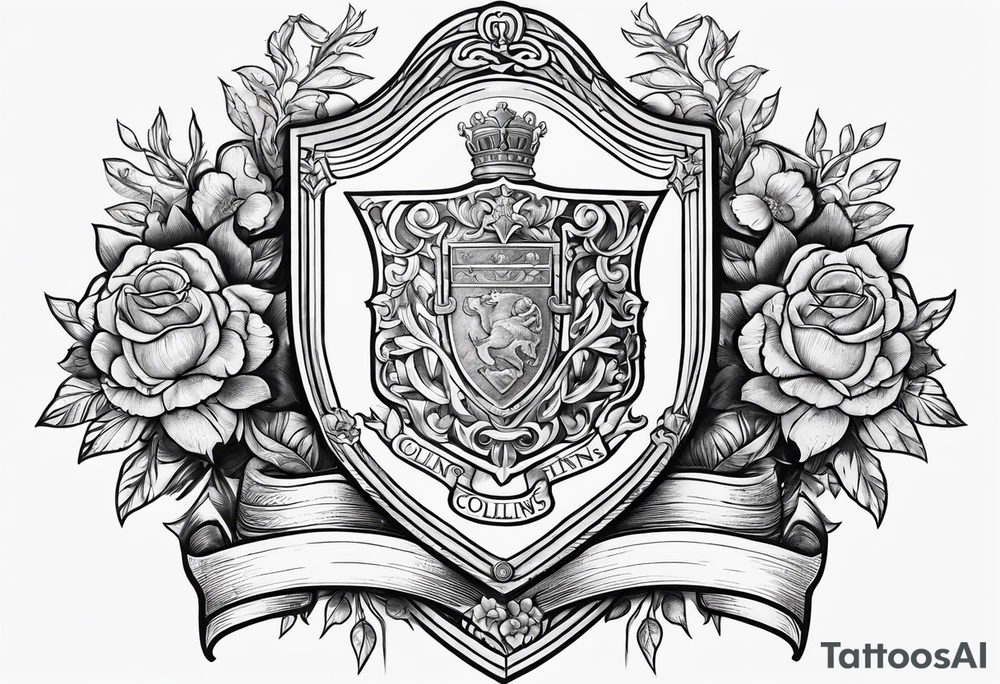 Collins family crest chest tattoo tattoo idea