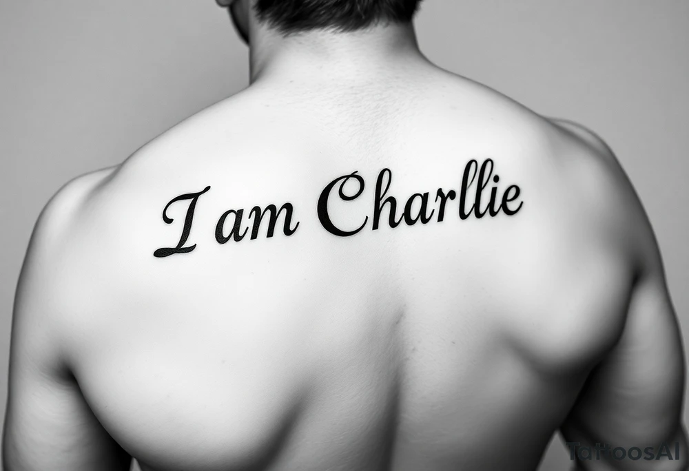 an artistic and reverent version of "I am Charlie" to honor the late great Charlie Kirk. Location is forearm. tattoo idea