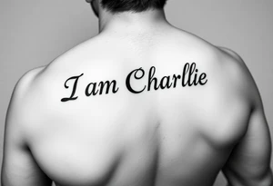 an artistic and reverent version of "I am Charlie" to honor the late great Charlie Kirk. Location is forearm. tattoo idea