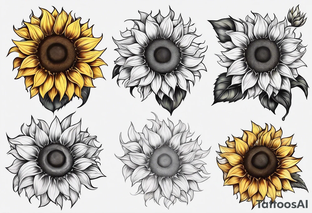 Sunflower for a male tattoo idea