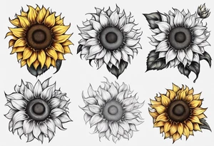 Sunflower for a male tattoo idea