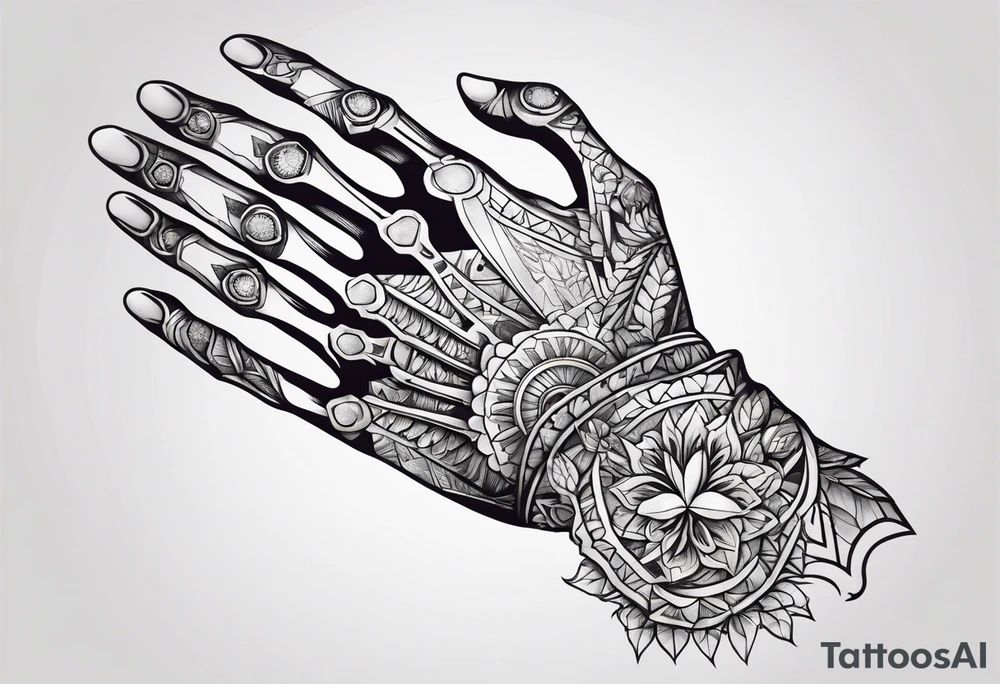 Skeleton of a hand tattoo idea
