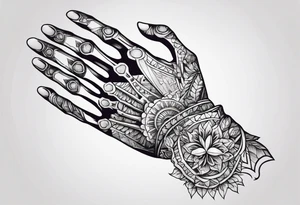 Skeleton of a hand tattoo idea