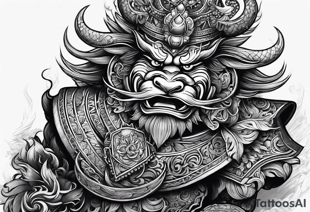 Balanise Barong side view tattoo idea