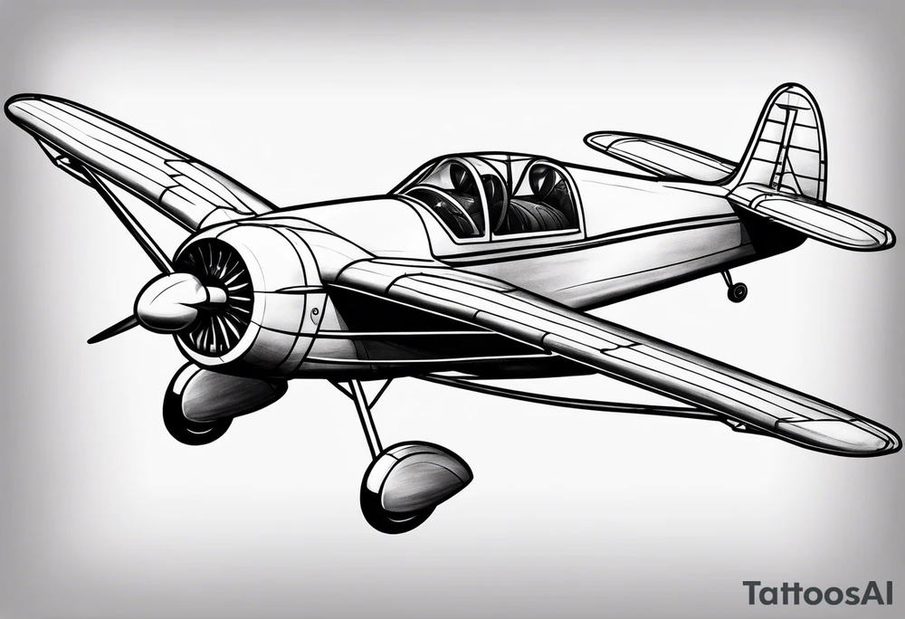 sketch of adventure plane in perspective from the bottom tattoo idea