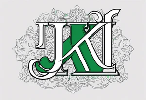 Emerald with “J+K” tattoo idea