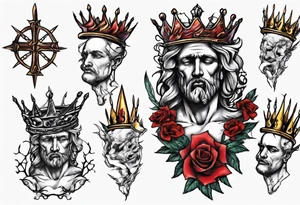 Bust of David with crown of thorns tattoo idea