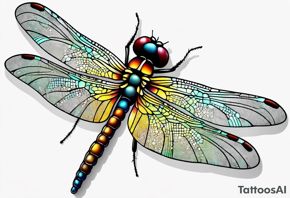 Slave barcode dragonfly tattoo idea