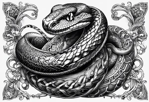 three headed snake in steampunk tattoo idea