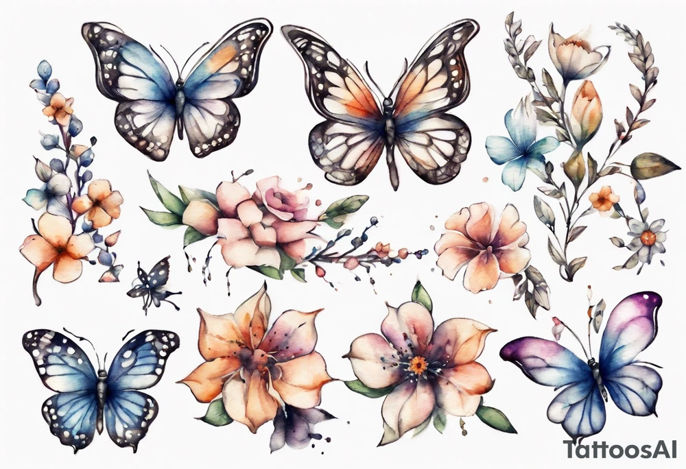 small flowers
tiny butterflies
weaved together 
pretty
delicate tattoo idea