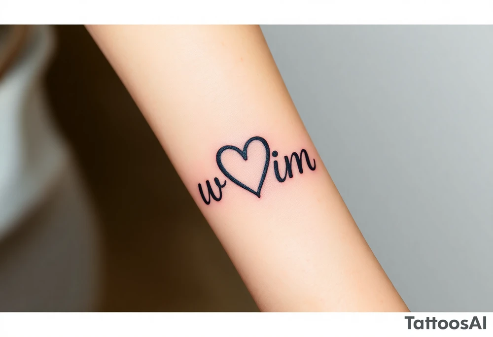 Bright colored ambigram words tattoo idea