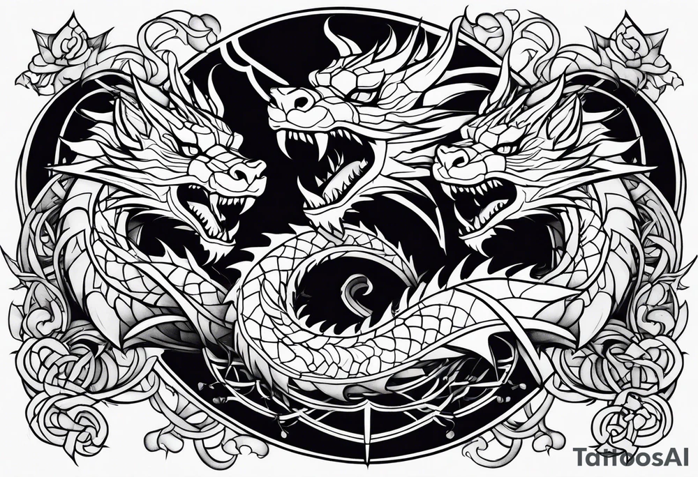roaring dragons tattoo idea