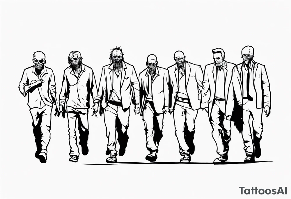 zombies walking tattoo idea