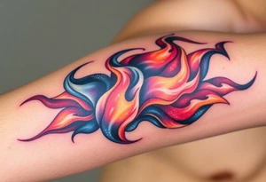 huge and large powerfull flames tattoo idea