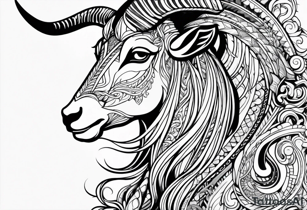 Aquarius goat tattoo idea