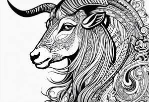 Aquarius goat tattoo idea