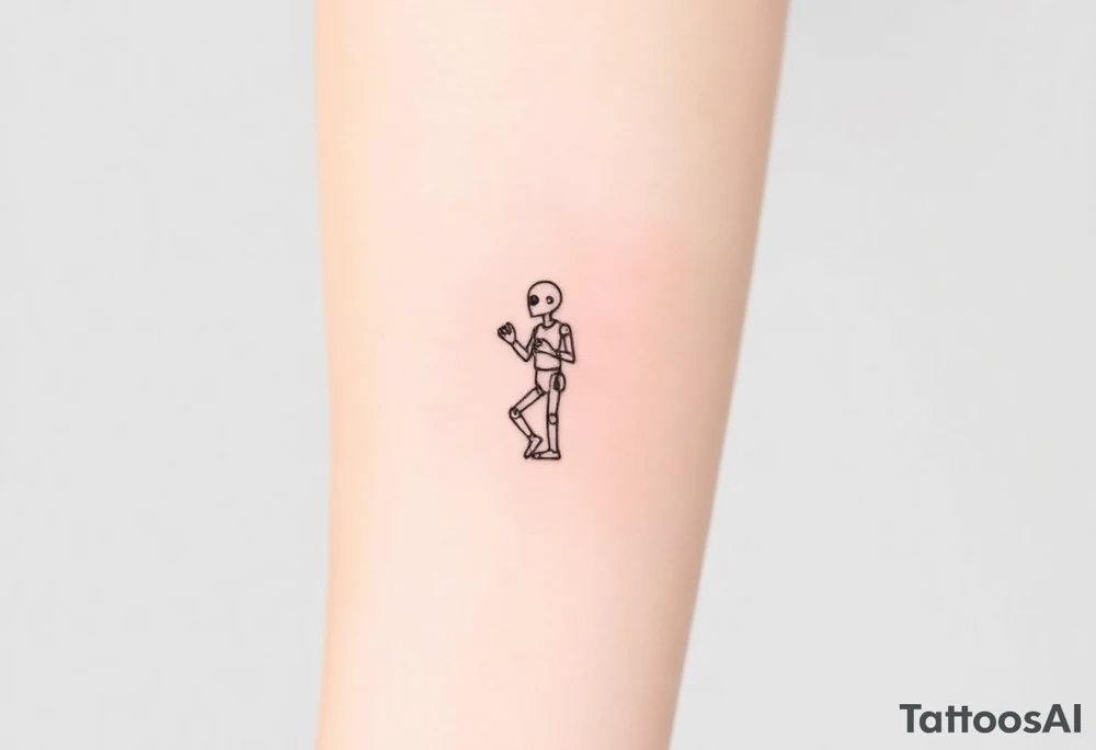 Simple traditional C3po tattoo full body tattoo idea