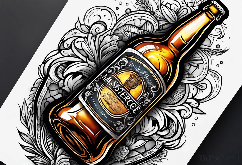 Sad bottle of beer tattoo idea