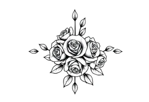 Small Roses filling up the inside of an lateral diamond shape tattoo idea