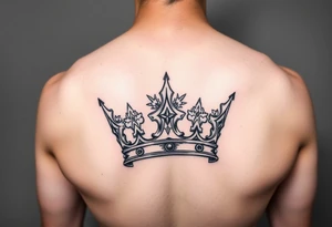 Crown no more pain strength tattoo idea