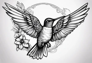 hummingbird with fallen angel tattoo idea