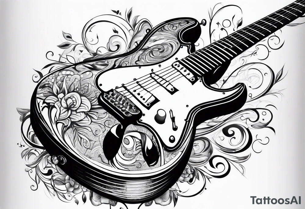 Electric guitar tattoo idea