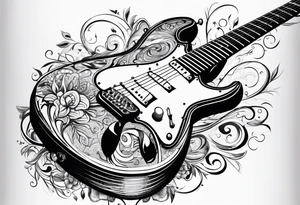 Electric guitar tattoo idea