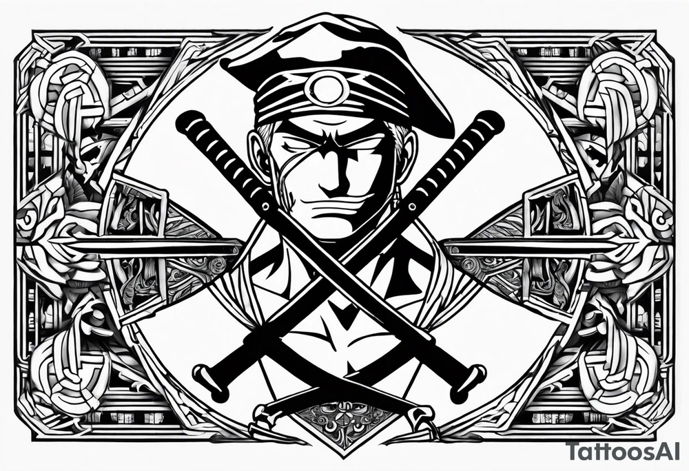 Zoro one piece tattoo to get on my forearm about 5-7 cm in length tattoo idea