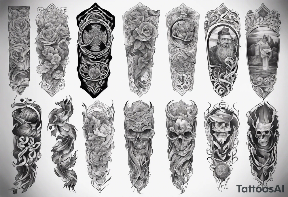full arm sleeve irish tattoo tattoo idea