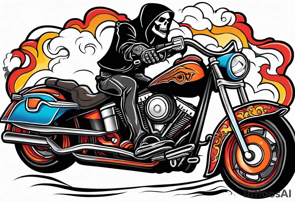 Reaper on a Harley Davidson tattoo idea