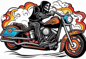 Reaper on a Harley Davidson tattoo idea