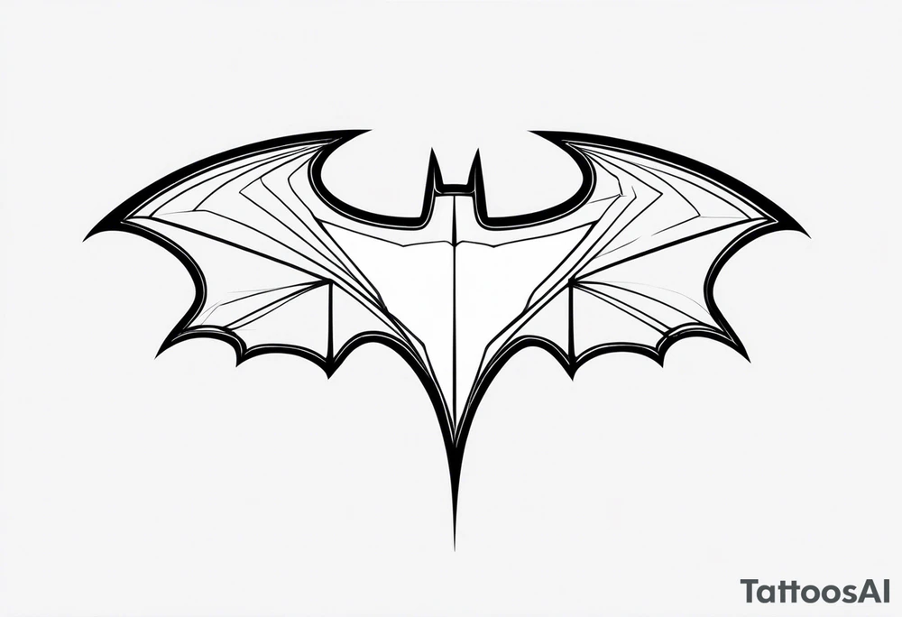 Dark and edgy batman symbol, cyber sigilism tattoo idea