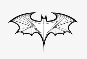 Dark and edgy batman symbol, cyber sigilism tattoo idea