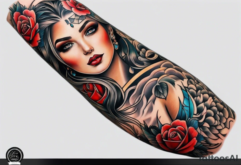 Full leg tattoo sleeve square tattoo idea
