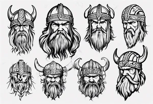 I want a detailed tattoo of a viking head with the company name “Viking Customs” incorporated in the design tattoo idea