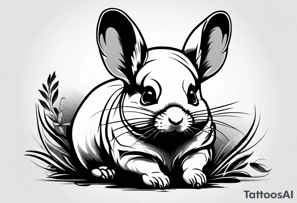Cute sassy Chinchilla tattoo idea