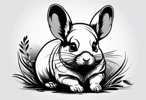 Cute sassy Chinchilla tattoo idea