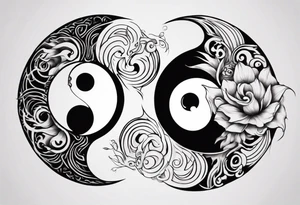 Abstract yin and Yang tattoo idea
