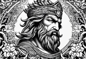 Águia com a face de Zeus tattoo idea