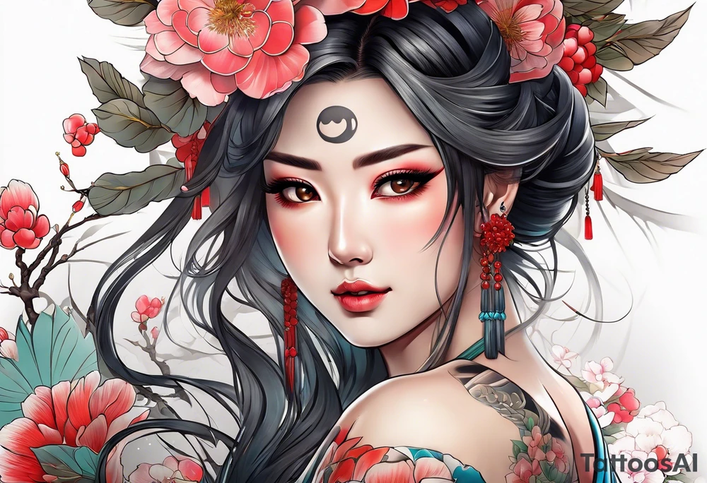 Japanese women tattoo idea