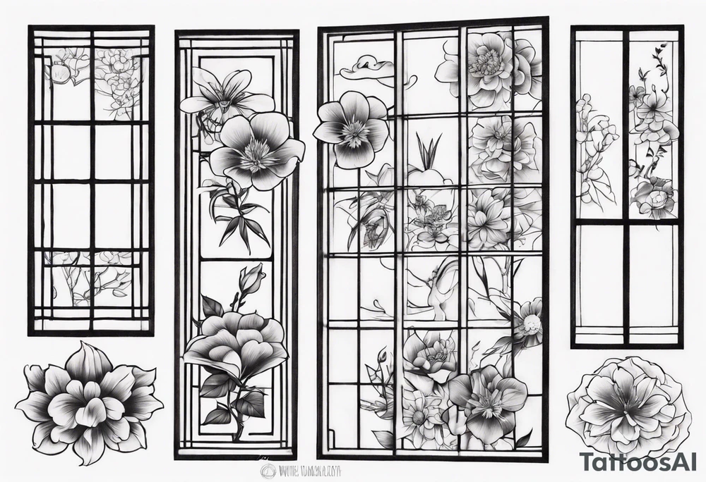 flower in a window tattoo idea