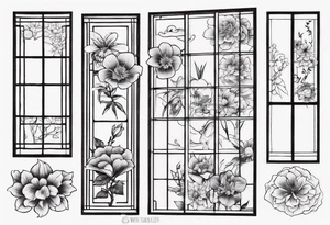 flower in a window tattoo idea