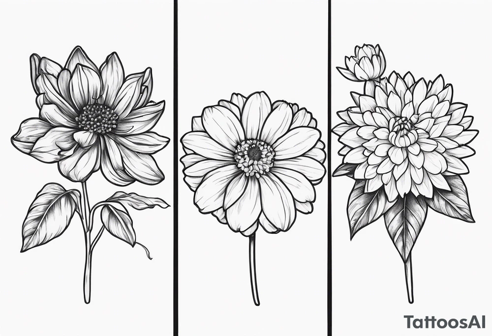 marigold, chrysanthemum, and
narcissus side by side tattoo idea marigold, chrysanthemum, and
narcissus side by side tattoo idea