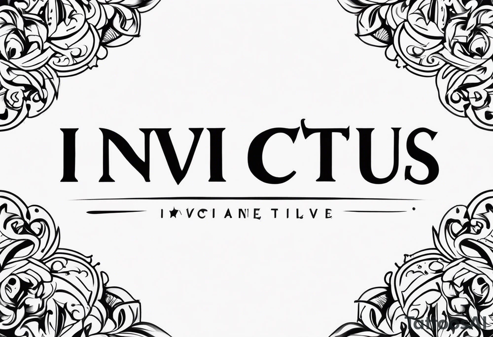Invictus very minimalist just lettering tattoo idea