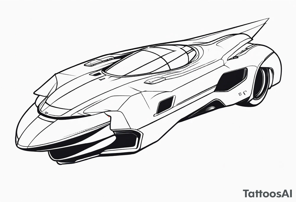 futuristic flying car tattoo idea