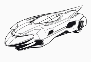 futuristic flying car tattoo idea
