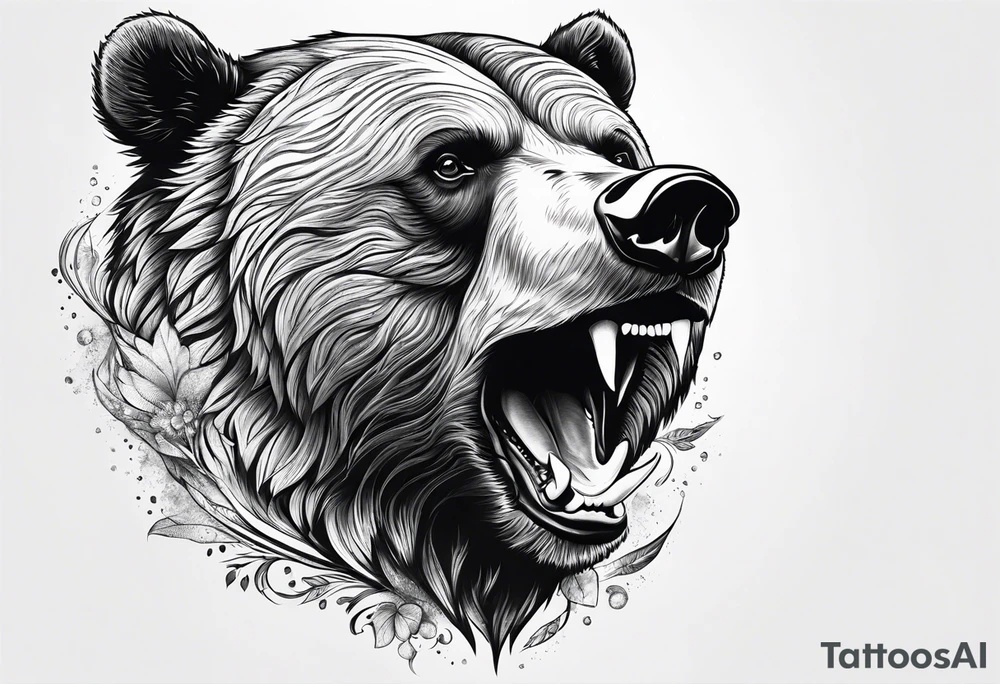 Bearhead on the left forehand tattoo idea