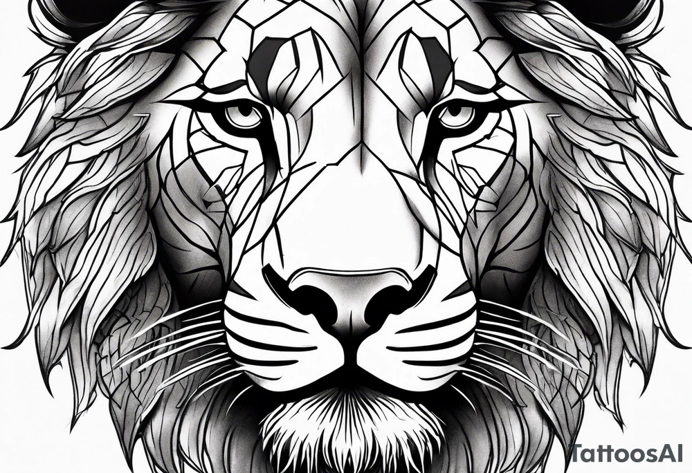 Lion eyes tattoo with thorns tattoo idea