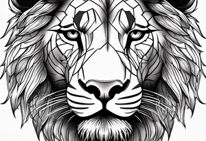 Lion eyes tattoo with thorns tattoo idea